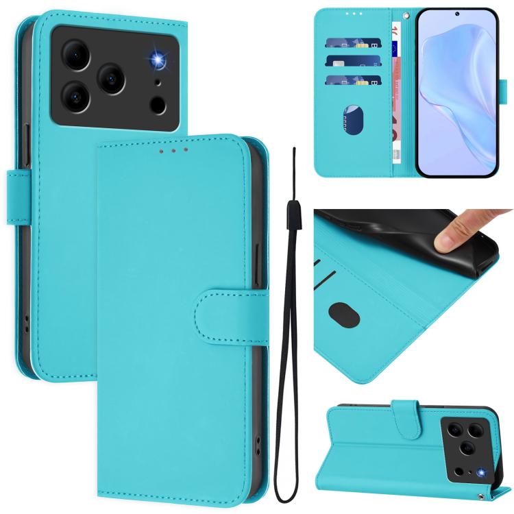 Skin Feel Solid Color Leather Phone Case with Lanyard, For Doogee Note 56 / Note 56 Pro, For Doogee Note 59 / Note 59 Pro, For Doogee N55 Plus