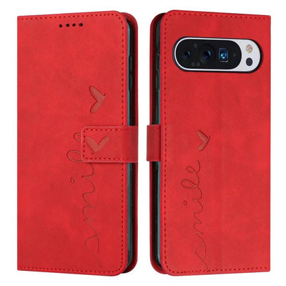 Skin Feel Heart Embossed Leather Phone Case with Long Lanyard, For Google Pixel 11a, For Google Pixel 11 Pro XL, For Google Pixel 11 / 11 Pro, For Google Pixel 10a, For Google Pixel 10 Pro XL, For Google Pixel 10 / 10 Pro, For Google Pixel 9a