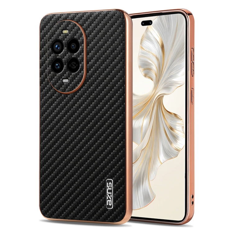 AZNS Electroplated Edge Carbon Fiber Texture Phone Case, For Huawei Mate 80 Pro Max, For Huawei Mate 80 Pro / Mate 80, For Huawei Pura 80 Ultra 5G, For Huawei Pura 80 Pro / Pro+ 5G, For Huawei Pura 80 5G, For Huawei nova 14 Ultra, For Huawei nova 14 Pr...