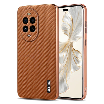 AZNS Electroplated Edge Carbon Fiber Texture Phone Case, For Huawei Mate 80 Pro Max, For Huawei Mate 80 Pro / Mate 80, For Huawei Pura 80 Ultra 5G, For Huawei Pura 80 Pro / Pro+ 5G, For Huawei Pura 80 5G, For Huawei nova 14 Ultra, For Huawei nova 14 Pr...