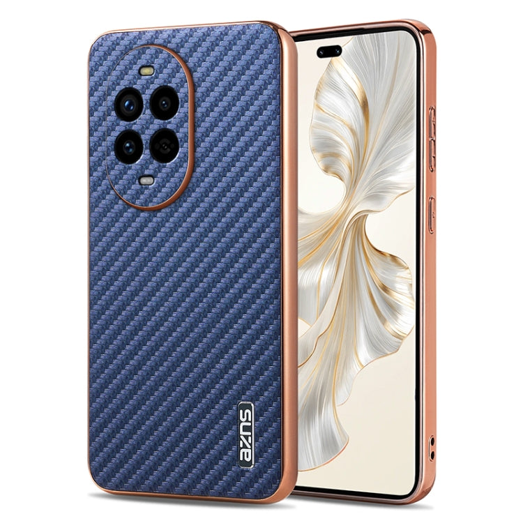 AZNS Electroplated Edge Carbon Fiber Texture Phone Case, For Huawei Mate 80 Pro Max, For Huawei Mate 80 Pro / Mate 80, For Huawei Pura 80 Ultra 5G, For Huawei Pura 80 Pro / Pro+ 5G, For Huawei Pura 80 5G, For Huawei nova 14 Ultra, For Huawei nova 14 Pr...