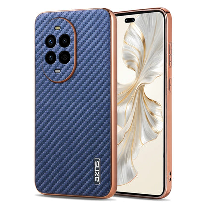 AZNS Electroplated Edge Carbon Fiber Texture Phone Case, For Huawei Mate 80 Pro Max, For Huawei Mate 80 Pro / Mate 80, For Huawei Pura 80 Ultra 5G, For Huawei Pura 80 Pro / Pro+ 5G, For Huawei Pura 80 5G, For Huawei nova 14 Ultra, For Huawei nova 14 Pr...