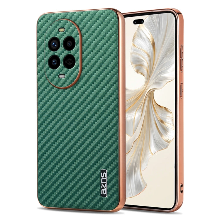 AZNS Electroplated Edge Carbon Fiber Texture Phone Case, For Huawei Mate 80 Pro Max, For Huawei Mate 80 Pro / Mate 80, For Huawei Pura 80 Ultra 5G, For Huawei Pura 80 Pro / Pro+ 5G, For Huawei Pura 80 5G, For Huawei nova 14 Ultra, For Huawei nova 14 Pr...