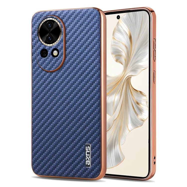 AZNS Electroplated Edge Carbon Fiber Texture Phone Case, For Huawei Mate 80 Pro Max, For Huawei Mate 80 Pro / Mate 80, For Huawei Pura 80 Ultra 5G, For Huawei Pura 80 Pro / Pro+ 5G, For Huawei Pura 80 5G, For Huawei nova 14 Ultra, For Huawei nova 14 Pr...