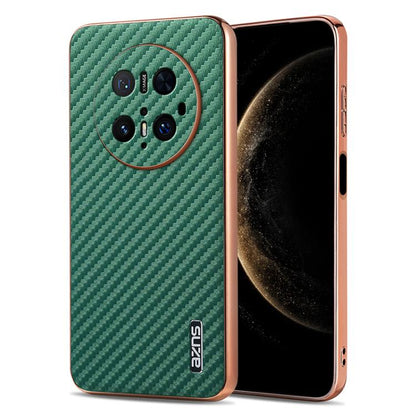 AZNS Electroplated Edge Carbon Fiber Texture Phone Case, For Huawei Mate 80 Pro Max, For Huawei Mate 80 Pro / Mate 80, For Huawei Pura 80 Ultra 5G, For Huawei Pura 80 Pro / Pro+ 5G, For Huawei Pura 80 5G, For Huawei nova 14 Ultra, For Huawei nova 14 Pr...