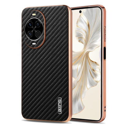 AZNS Electroplated Edge Carbon Fiber Texture Phone Case, For Huawei Mate 80 Pro Max, For Huawei Mate 80 Pro / Mate 80, For Huawei Pura 80 Ultra 5G, For Huawei Pura 80 Pro / Pro+ 5G, For Huawei Pura 80 5G, For Huawei nova 14 Ultra, For Huawei nova 14 Pr...