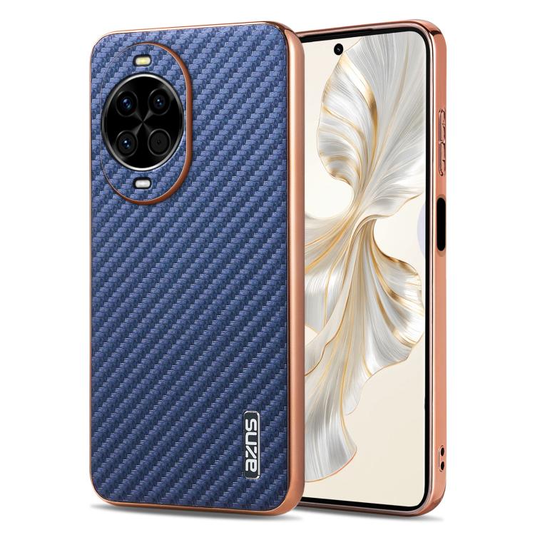 AZNS Electroplated Edge Carbon Fiber Texture Phone Case, For Huawei Mate 80 Pro Max, For Huawei Mate 80 Pro / Mate 80, For Huawei Pura 80 Ultra 5G, For Huawei Pura 80 Pro / Pro+ 5G, For Huawei Pura 80 5G, For Huawei nova 14 Ultra, For Huawei nova 14 Pr...