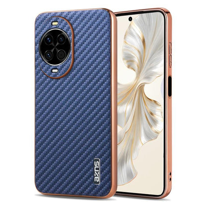 AZNS Electroplated Edge Carbon Fiber Texture Phone Case, For Huawei Mate 80 Pro Max, For Huawei Mate 80 Pro / Mate 80, For Huawei Pura 80 Ultra 5G, For Huawei Pura 80 Pro / Pro+ 5G, For Huawei Pura 80 5G, For Huawei nova 14 Ultra, For Huawei nova 14 Pr...