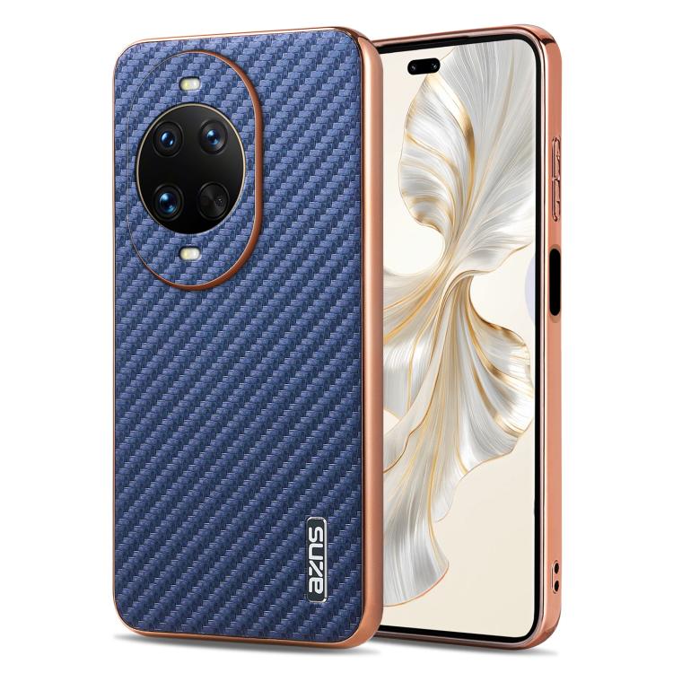 AZNS Electroplated Edge Carbon Fiber Texture Phone Case, For Huawei Mate 80 Pro Max, For Huawei Mate 80 Pro / Mate 80, For Huawei Pura 80 Ultra 5G, For Huawei Pura 80 Pro / Pro+ 5G, For Huawei Pura 80 5G, For Huawei nova 14 Ultra, For Huawei nova 14 Pr...