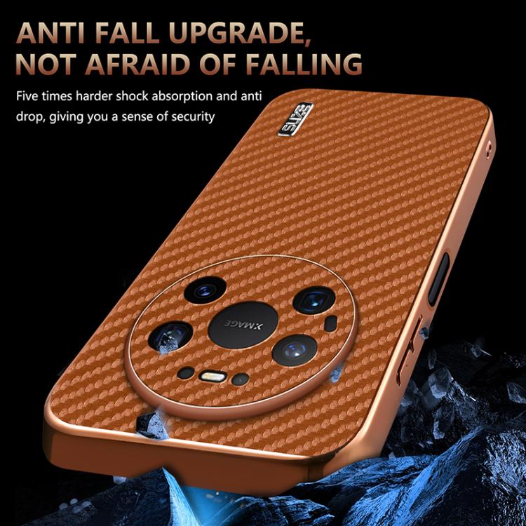 AZNS Electroplated Edge Carbon Fiber Texture Phone Case, For Huawei Mate 80 Pro Max, For Huawei Mate 80 Pro / Mate 80, For Huawei Pura 80 Ultra 5G, For Huawei Pura 80 Pro / Pro+ 5G, For Huawei Pura 80 5G, For Huawei nova 14 Ultra, For Huawei nova 14 Pr...