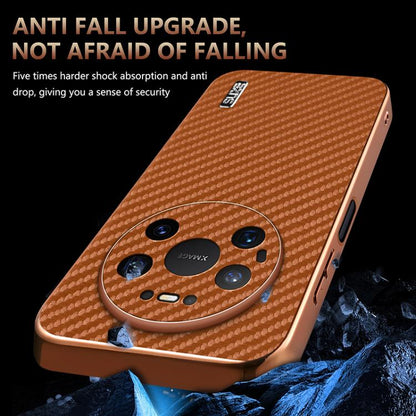 AZNS Electroplated Edge Carbon Fiber Texture Phone Case, For Huawei Mate 80 Pro Max, For Huawei Mate 80 Pro / Mate 80, For Huawei Pura 80 Ultra 5G, For Huawei Pura 80 Pro / Pro+ 5G, For Huawei Pura 80 5G, For Huawei nova 14 Ultra, For Huawei nova 14 Pr...