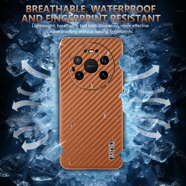 AZNS Electroplated Edge Carbon Fiber Texture Phone Case, For Huawei Mate 80 Pro Max, For Huawei Mate 80 Pro / Mate 80, For Huawei Pura 80 Ultra 5G, For Huawei Pura 80 Pro / Pro+ 5G, For Huawei Pura 80 5G, For Huawei nova 14 Ultra, For Huawei nova 14 Pr...