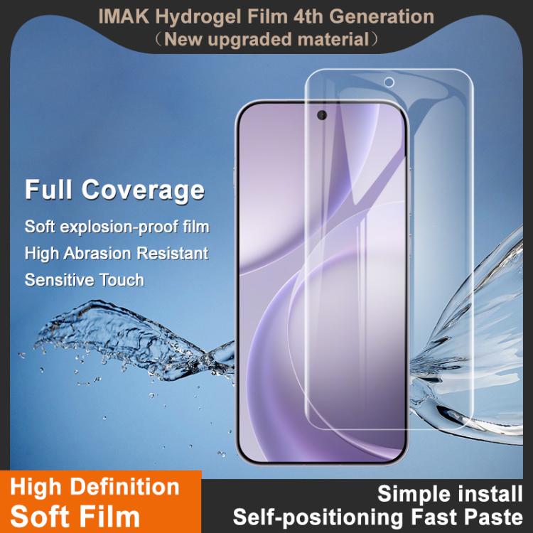 imak 4th Generation  Full Coverage Screen Hydrogel Film Protector, For OPPO Find X9s Pro 5G, For OPPO K15 Pro+, For OPPO K15 Pro 5G, For OPPO Reno15 F 5G Global, For OPPO Reno15 Pro Max 5G Global, For OPPO Reno15 5G Global/Reno15c 5G, For OPPO Find X9 ...