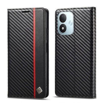 LC.IMEEKE Carbon Fiber Leather Phone Case, For Redmi Note 17 4G / 5G Global 169.7mm, For Redmi Note 17 Pro Max 5G Global 163.4mm, For Redmi Note 17 Pro 5G Global 163.5mm, For Redmi Note 15 Pro+ 5G Global 163.3mm, For Redmi Note 15 4G / 5G Global 164mm ...