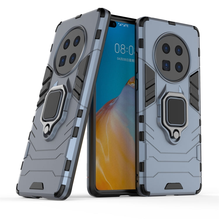 Gray shockproof phone case with magnetic ring holder and protective camera ring