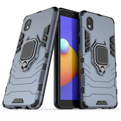 Dark gray protective phone case with magnetic ring holder and raised camera cutouts