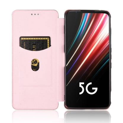 Pink magnetic flip phone case with built-in card slot on the inner cover