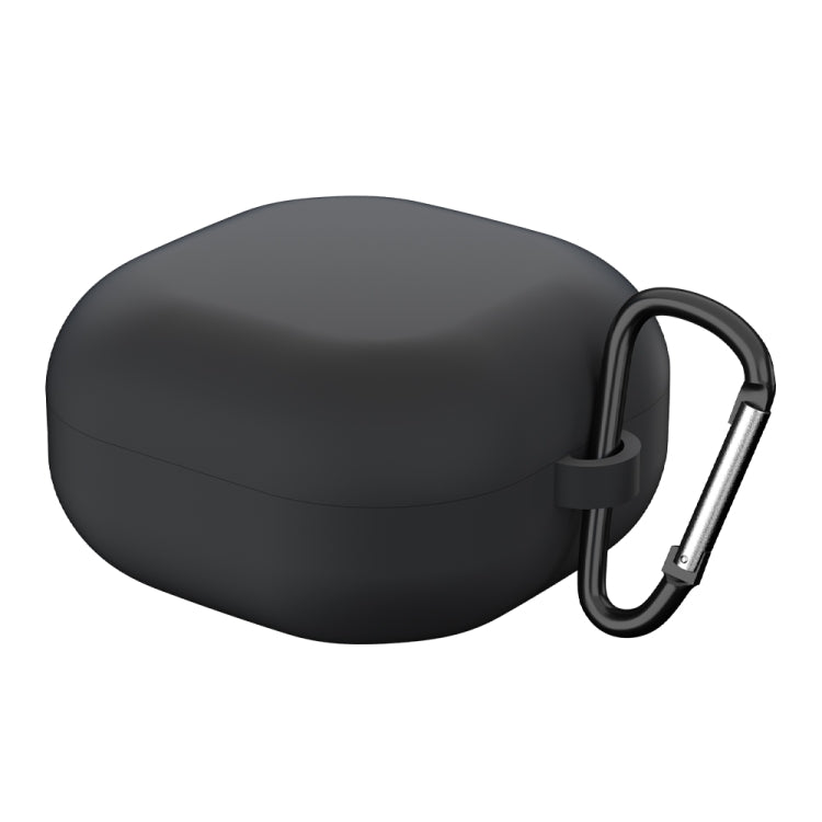 Black silicone protective earphone case with anti-fall hook for Galaxy Buds Live