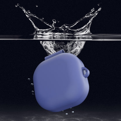 Light purple silicone protective earphone case with anti-fall hook for Galaxy Buds Live