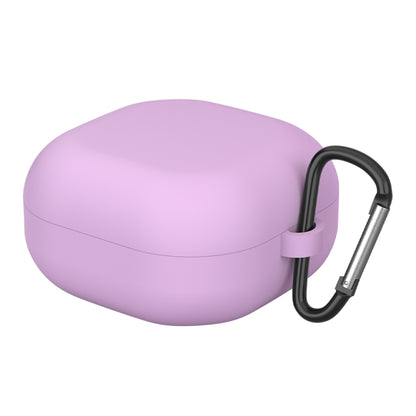 Purple silicone protective earphone case with anti-fall hook for Galaxy Buds Live