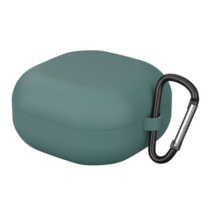 Green silicone protective earphone case with anti-fall hook for Galaxy Buds Live
