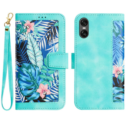 Floral Pattern Leather Phone Case with Lanyard, For Sony Xperia 1 VIII, For Sony Xperia 10 VI, For Sony Xperia 1 VI, For Sony Xperia 5 V, For Sony Xperia 10 V