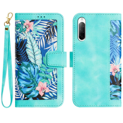 Floral Pattern Leather Phone Case with Lanyard, For Sony Xperia 1 VIII, For Sony Xperia 10 VI, For Sony Xperia 1 VI, For Sony Xperia 5 V, For Sony Xperia 10 V