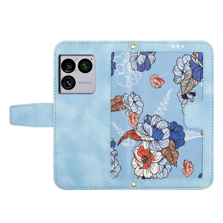 Floral Pattern Leather Phone Case with Lanyard, For Sony Xperia 1 VIII, For Sony Xperia 10 VI, For Sony Xperia 1 VI, For Sony Xperia 5 V, For Sony Xperia 10 V