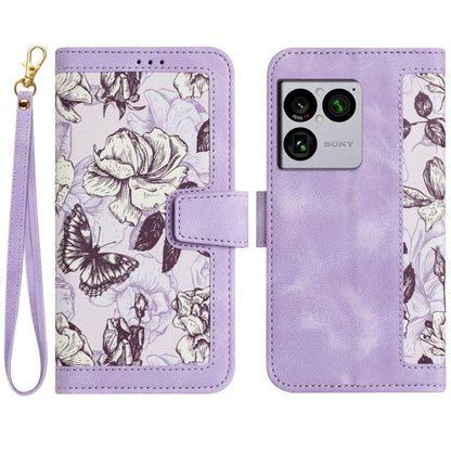 Floral Pattern Leather Phone Case with Lanyard, For Sony Xperia 1 VIII, For Sony Xperia 10 VI, For Sony Xperia 1 VI, For Sony Xperia 5 V, For Sony Xperia 10 V