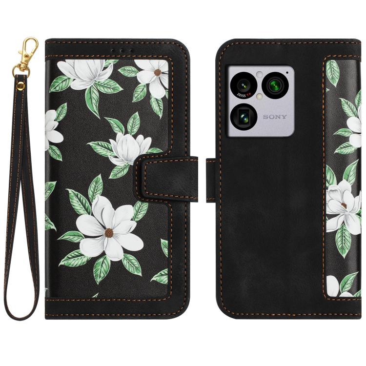 Floral Pattern Leather Phone Case with Lanyard, For Sony Xperia 1 VIII, For Sony Xperia 10 VI, For Sony Xperia 1 VI, For Sony Xperia 5 V, For Sony Xperia 10 V