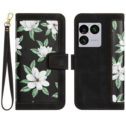 Floral Pattern Leather Phone Case with Lanyard, For Sony Xperia 1 VIII, For Sony Xperia 10 VI, For Sony Xperia 1 VI, For Sony Xperia 5 V, For Sony Xperia 10 V