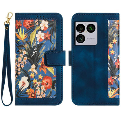 Floral Pattern Leather Phone Case with Lanyard, For Sony Xperia 1 VIII, For Sony Xperia 10 VI, For Sony Xperia 1 VI, For Sony Xperia 5 V, For Sony Xperia 10 V