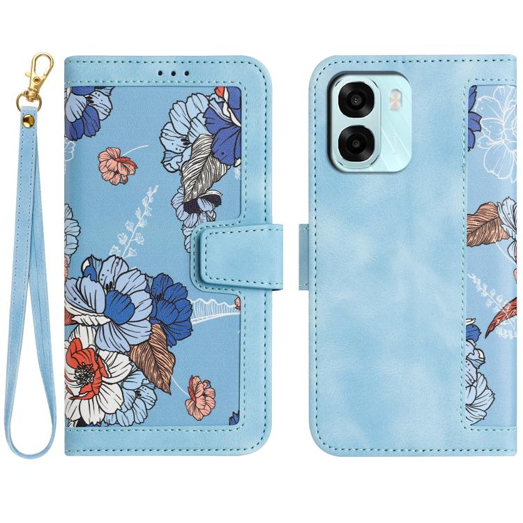 Floral Pattern Leather Phone Case with Lanyard, For OPPO Reno16 F / Reno16 FS 5G, For OPPO Reno16 / Reno16 Pro Global, For OPPO A6 Pro 5G, For OPPO Reno11 F, For OPPO Reno9 A