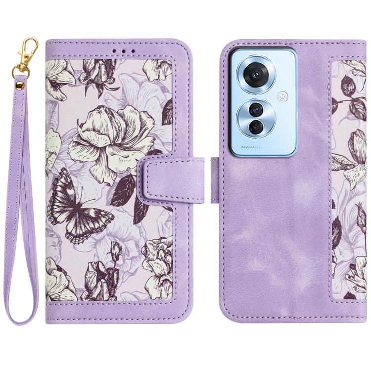 Floral Pattern Leather Phone Case with Lanyard, For OPPO Reno16 F / Reno16 FS 5G, For OPPO Reno16 / Reno16 Pro Global, For OPPO A6 Pro 5G, For OPPO Reno11 F, For OPPO Reno9 A