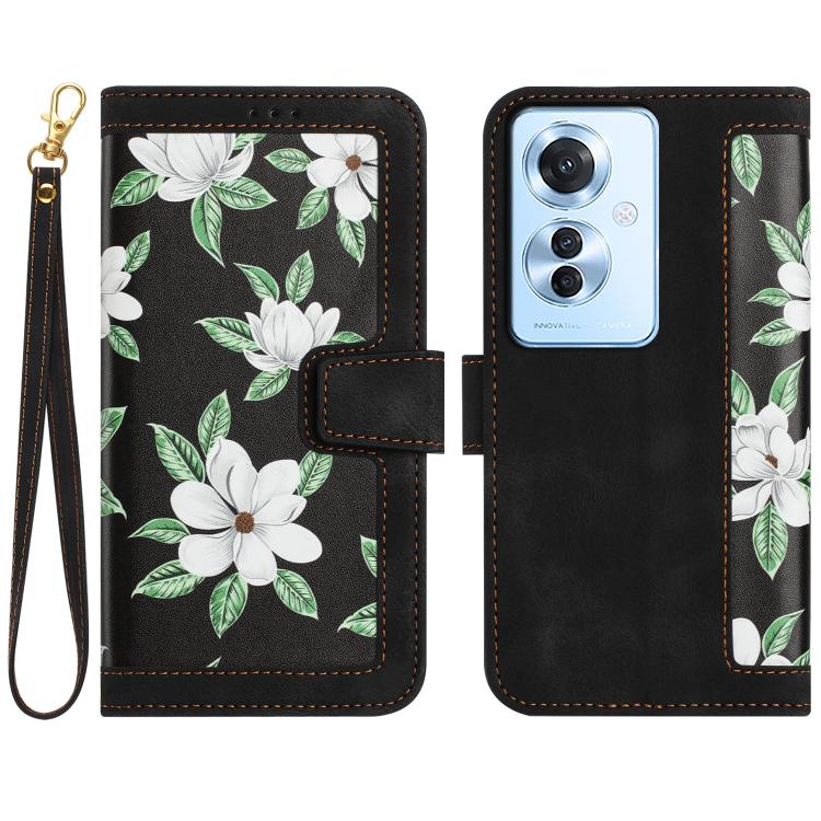 Floral Pattern Leather Phone Case with Lanyard, For OPPO Reno16 F / Reno16 FS 5G, For OPPO Reno16 / Reno16 Pro Global, For OPPO A6 Pro 5G, For OPPO Reno11 F, For OPPO Reno9 A