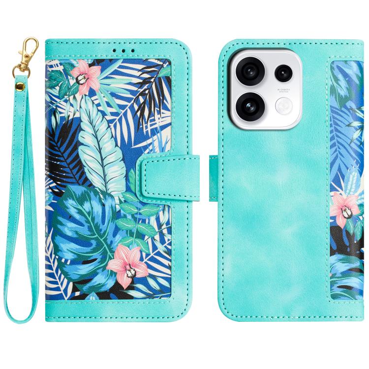 Floral Pattern Leather Phone Case with Lanyard, For OPPO Reno16 F / Reno16 FS 5G, For OPPO Reno16 / Reno16 Pro Global, For OPPO A6 Pro 5G, For OPPO Reno11 F, For OPPO Reno9 A