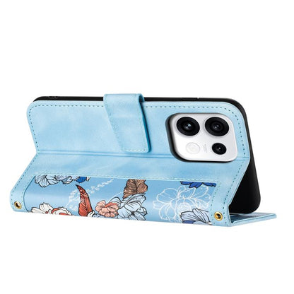 Floral Pattern Leather Phone Case with Lanyard, For OPPO Reno16 F / Reno16 FS 5G, For OPPO Reno16 / Reno16 Pro Global, For OPPO A6 Pro 5G, For OPPO Reno11 F, For OPPO Reno9 A