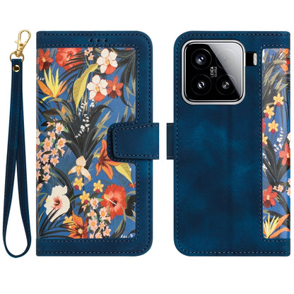 Floral Pattern Leather Phone Case with Lanyard, For Xiaomi 17T 5G, For Xiaomi 17 Ultra, For Xiaomi 15 Pro, For Xiaomi 15, For Xiaomi 14T Pro, For Xiaomi 14T, For Xiaomi 13T