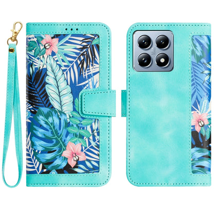 Floral Pattern Leather Phone Case with Lanyard, For Xiaomi 17T 5G, For Xiaomi 17 Ultra, For Xiaomi 15 Pro, For Xiaomi 15, For Xiaomi 14T Pro, For Xiaomi 14T, For Xiaomi 13T