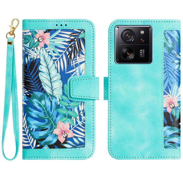 Floral Pattern Leather Phone Case with Lanyard, For Xiaomi 17T 5G, For Xiaomi 17 Ultra, For Xiaomi 15 Pro, For Xiaomi 15, For Xiaomi 14T Pro, For Xiaomi 14T, For Xiaomi 13T