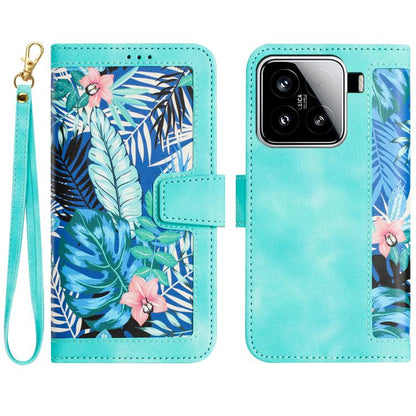 Floral Pattern Leather Phone Case with Lanyard, For Xiaomi 17T 5G, For Xiaomi 17 Ultra, For Xiaomi 15 Pro, For Xiaomi 15, For Xiaomi 14T Pro, For Xiaomi 14T, For Xiaomi 13T