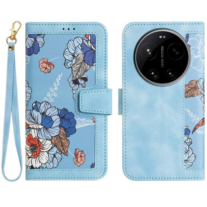 Floral Pattern Leather Phone Case with Lanyard, For Xiaomi 17T 5G, For Xiaomi 17 Ultra, For Xiaomi 15 Pro, For Xiaomi 15, For Xiaomi 14T Pro, For Xiaomi 14T, For Xiaomi 13T