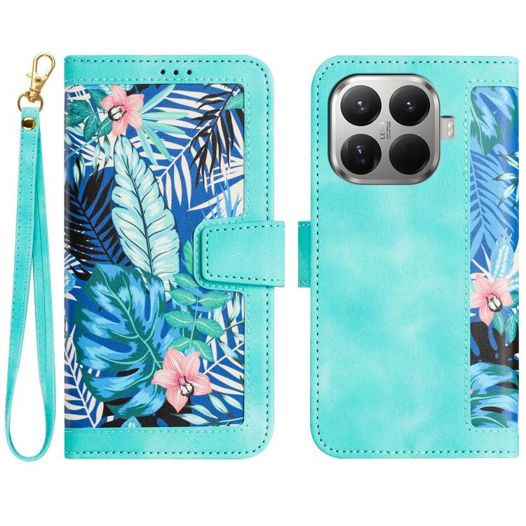 Floral Pattern Leather Phone Case with Lanyard, For Xiaomi 17T 5G, For Xiaomi 17 Ultra, For Xiaomi 15 Pro, For Xiaomi 15, For Xiaomi 14T Pro, For Xiaomi 14T, For Xiaomi 13T