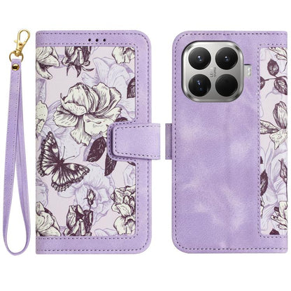 Floral Pattern Leather Phone Case with Lanyard, For Xiaomi 17T 5G, For Xiaomi 17 Ultra, For Xiaomi 15 Pro, For Xiaomi 15, For Xiaomi 14T Pro, For Xiaomi 14T, For Xiaomi 13T