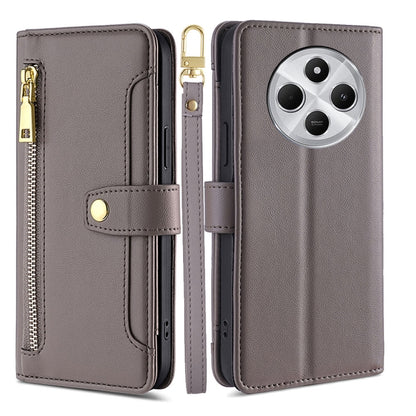 Sheep Texture Cross-body Zipper Wallet Leather Phone Case, For Redmi Note 14 5G, For Redmi Note 14 Pro 5G, For Redmi 14C 4G, For Redmi 13 4G