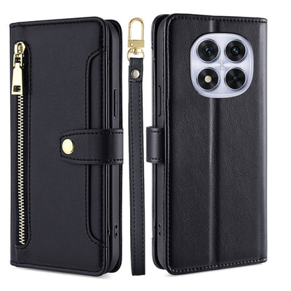 Sheep Texture Cross-body Zipper Wallet Leather Phone Case, For Redmi Note 14 5G, For Redmi Note 14 Pro 5G, For Redmi 14C 4G, For Redmi 13 4G