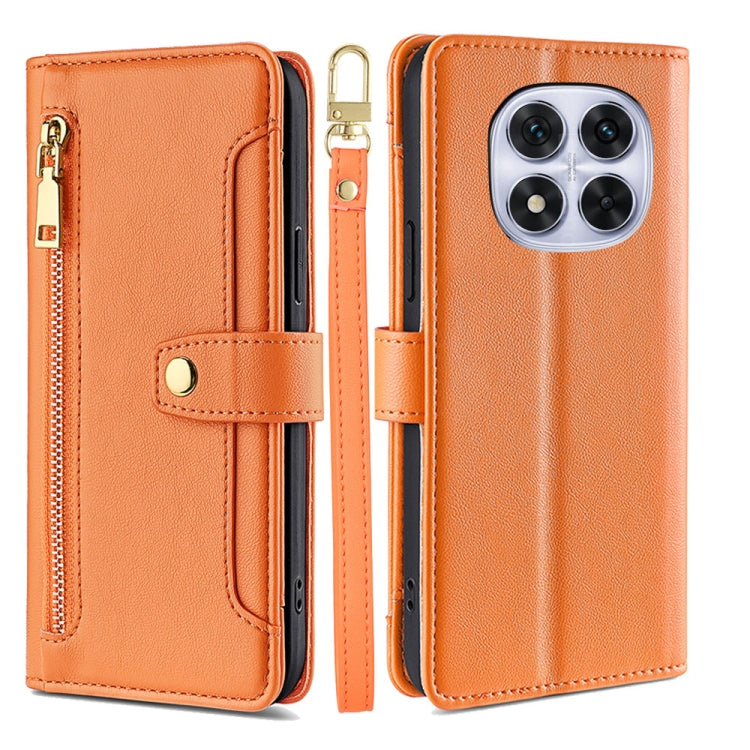 Sheep Texture Cross-body Zipper Wallet Leather Phone Case, For Redmi Note 14 5G, For Redmi Note 14 Pro 5G, For Redmi 14C 4G, For Redmi 13 4G