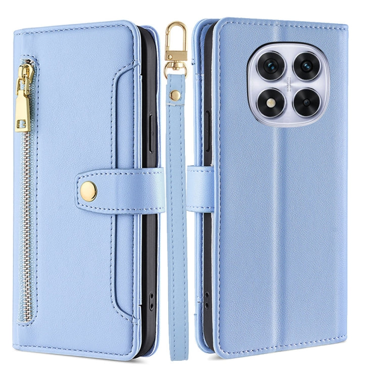 Sheep Texture Cross-body Zipper Wallet Leather Phone Case, For Redmi Note 14 5G, For Redmi Note 14 Pro 5G, For Redmi 14C 4G, For Redmi 13 4G