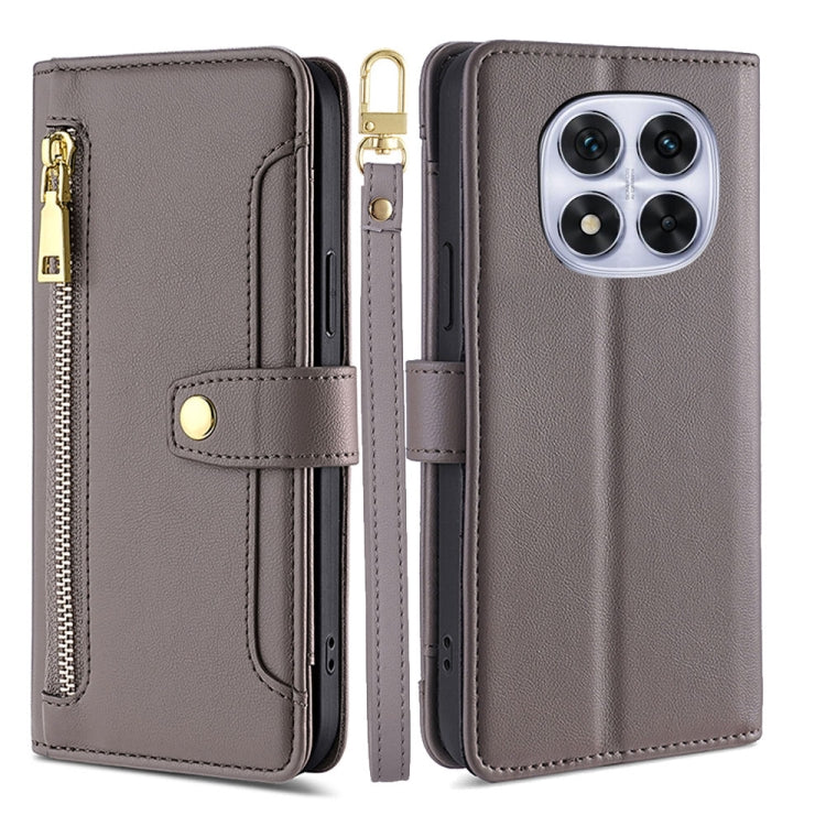 Sheep Texture Cross-body Zipper Wallet Leather Phone Case, For Redmi Note 14 5G, For Redmi Note 14 Pro 5G, For Redmi 14C 4G, For Redmi 13 4G