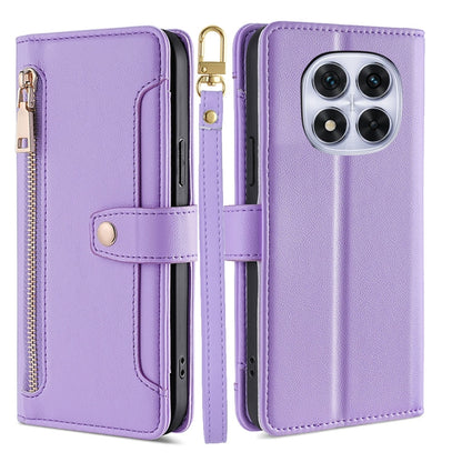Sheep Texture Cross-body Zipper Wallet Leather Phone Case, For Redmi Note 14 5G, For Redmi Note 14 Pro 5G, For Redmi 14C 4G, For Redmi 13 4G